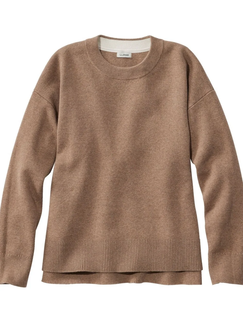 L.L. Bean Women's Crewneck Sweater in Heathered Brown